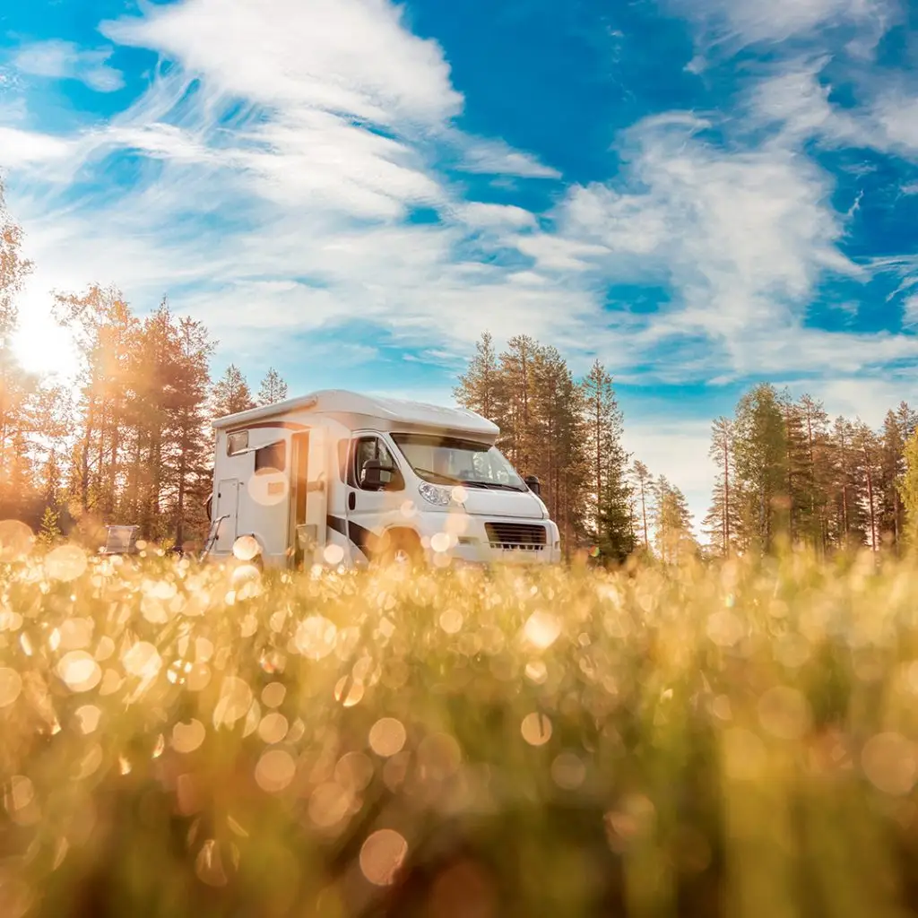 Family vacation travel RV, holiday trip in motorhome